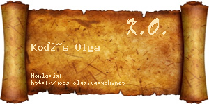 Koós Olga névjegykártya