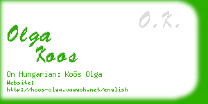 olga koos business card